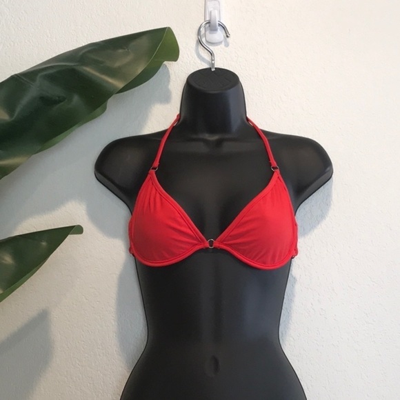 Red Bikini Top Size Small  Underwire - Picture 1 of 7